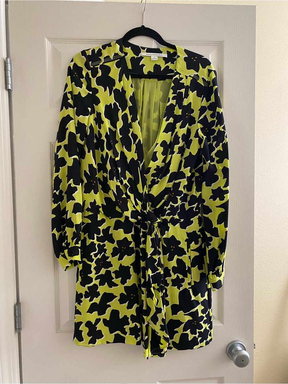 Diane von furstenberg 
Size 10 color black and green lime color